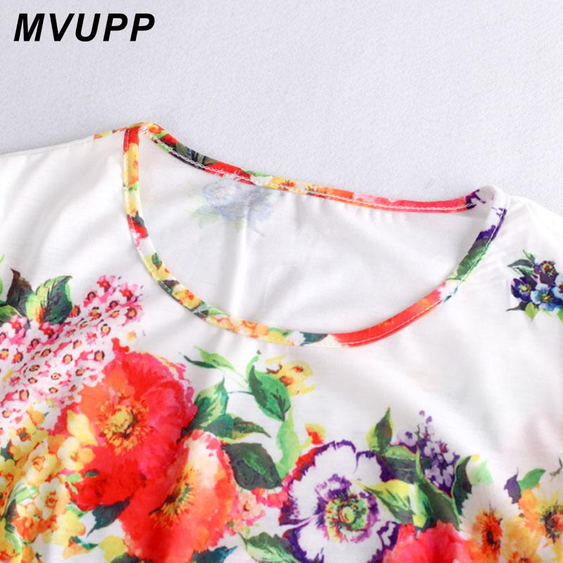 Half Sleeve A-Line Knee-length Floral Dress