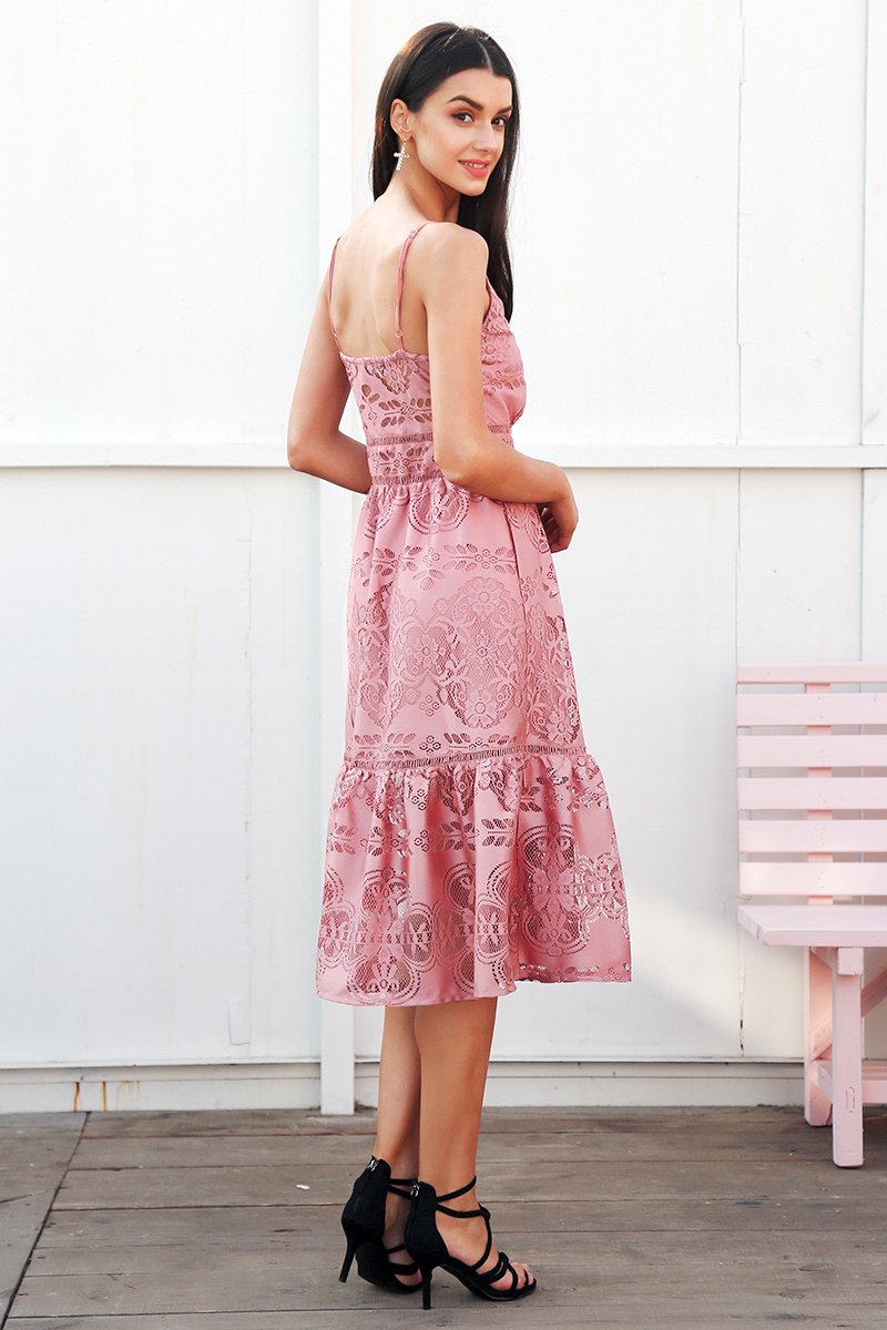 V-Neck Lace Beach Dress