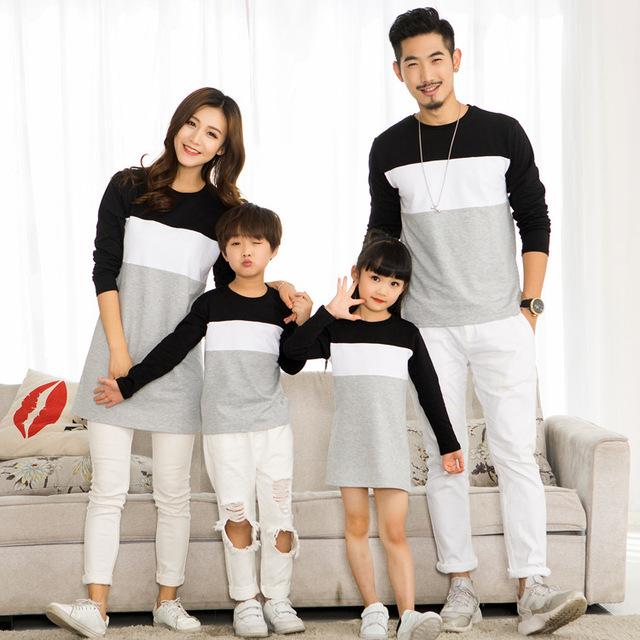 Long Sleeve Cotton Family Matching Dress
