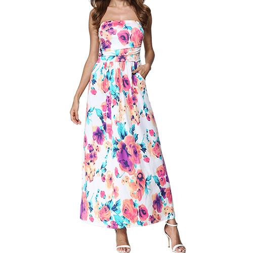 Strapless Off Shoulder Long Maxi Sundress
