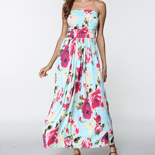 Strapless Off Shoulder Long Maxi Sundress