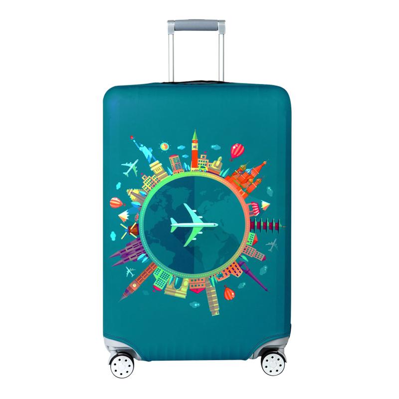 Green Earth Cartoon Dust Cover For Suitcase
