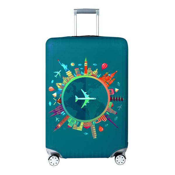 Green Earth Cartoon Dust Cover For Suitcase