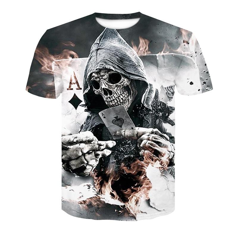 3D Skull Printed T-Shirt