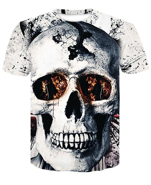 3D Skull Printed T-Shirt