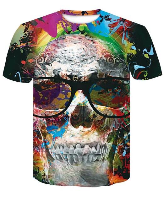 3D Skull Printed T-Shirt