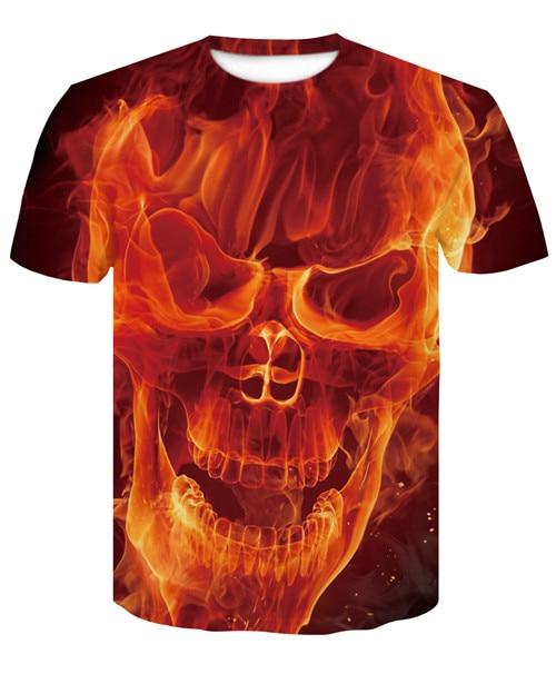 3D Skull Printed T-Shirt