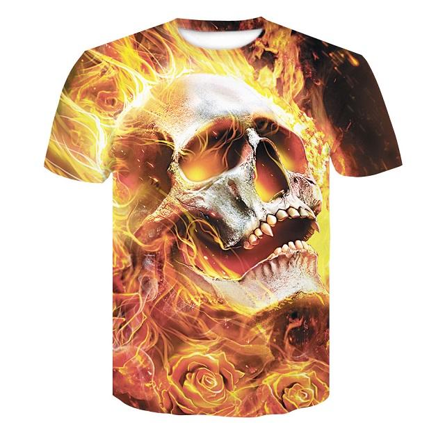 3D Skull Printed T-Shirt