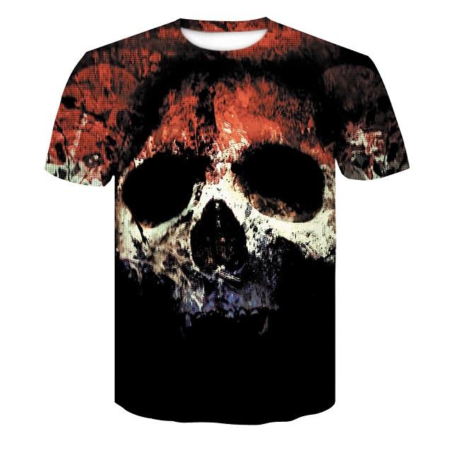 3D Skull Printed T-Shirt