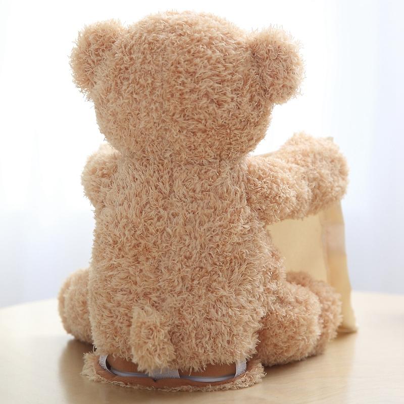1pc 30cm Peek a Boo Teddy Bear Play Hide And Seek Lovely Cartoon Stuffed Kids Birthday Gift Cute Electric Music Bear Plush Toy
