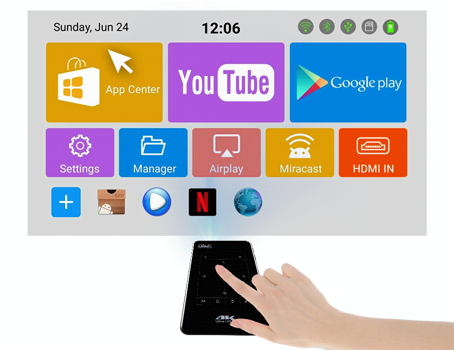 Mini Android Projector with Built-in WiFi / Bluetooth