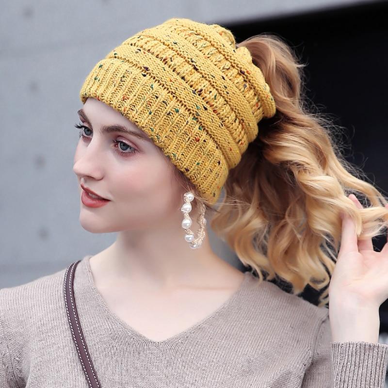 Soft Knit Ponytail Beanie