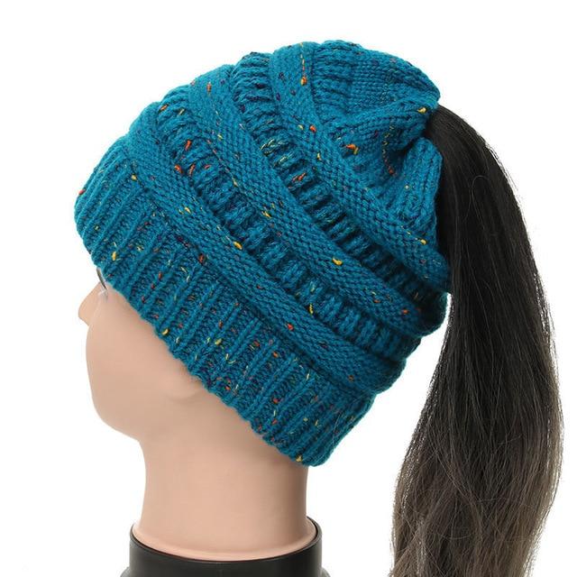 Soft Knit Ponytail Beanie
