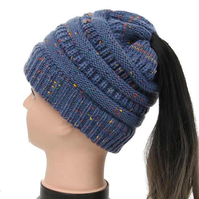 Soft Knit Ponytail Beanie
