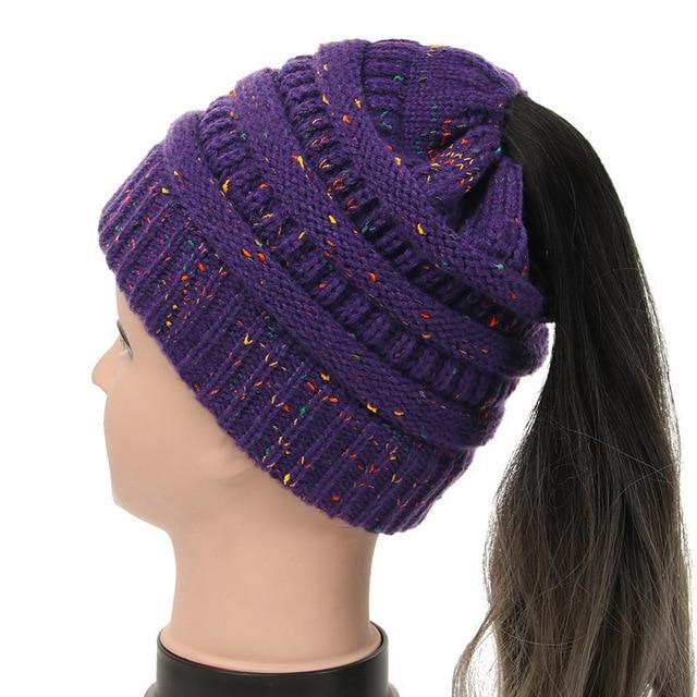 Soft Knit Ponytail Beanie