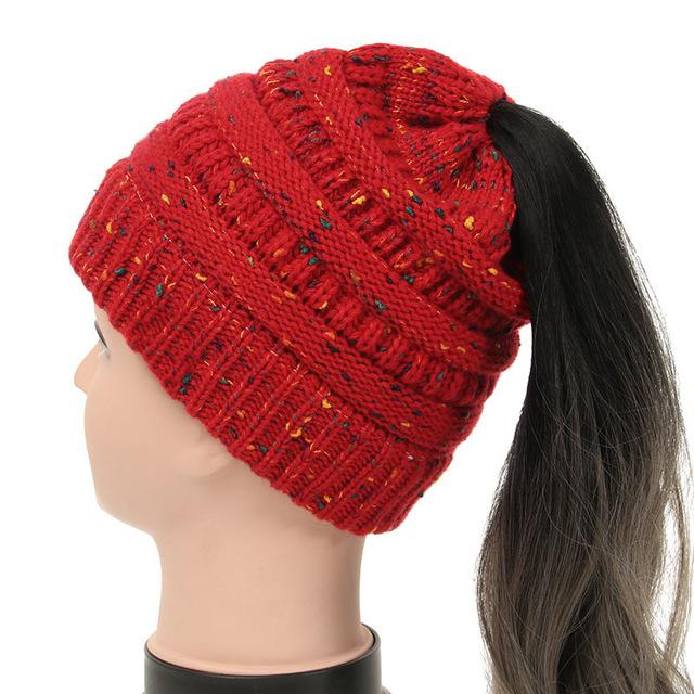 Soft Knit Ponytail Beanie