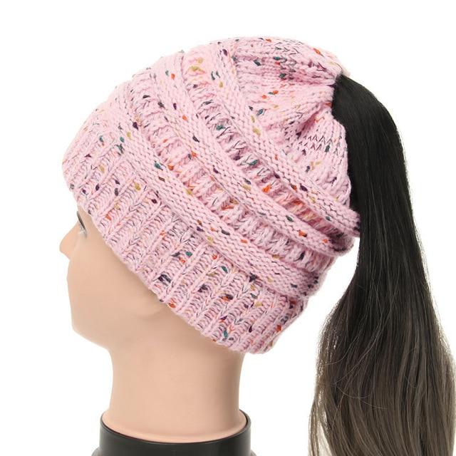 Soft Knit Ponytail Beanie