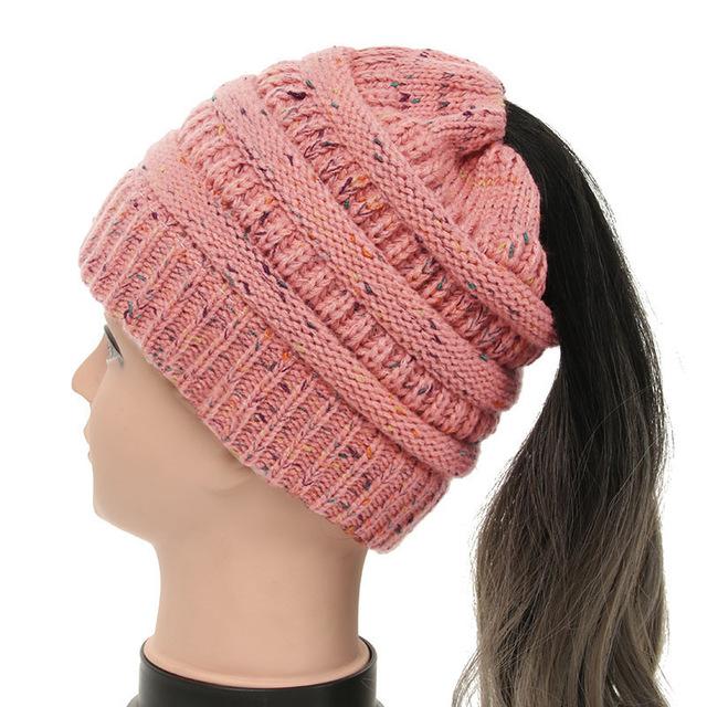 Soft Knit Ponytail Beanie