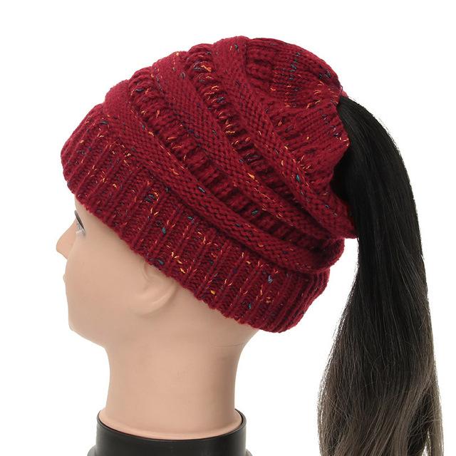 Soft Knit Ponytail Beanie