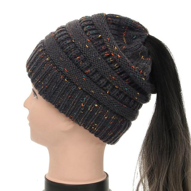 Soft Knit Ponytail Beanie