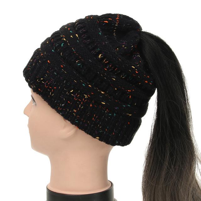 Soft Knit Ponytail Beanie
