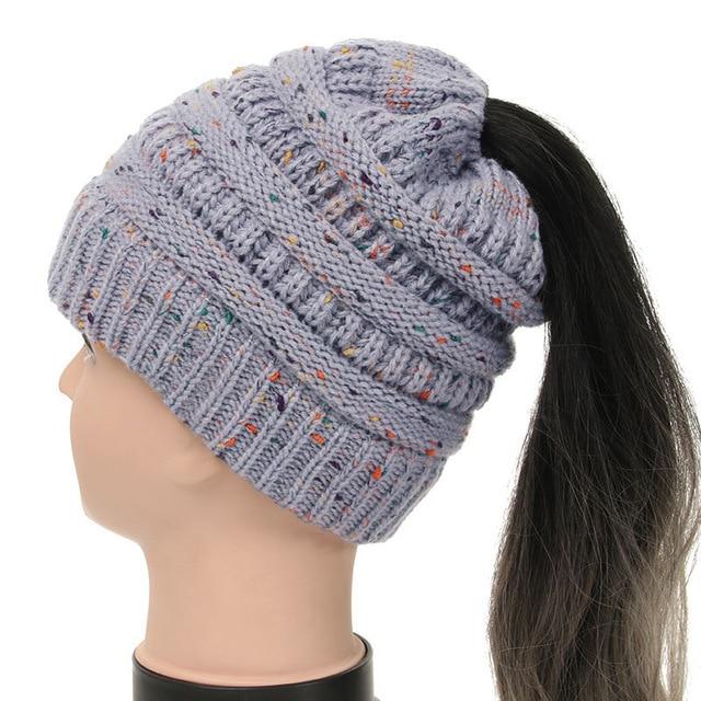 Soft Knit Ponytail Beanie