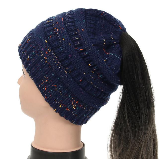Soft Knit Ponytail Beanie