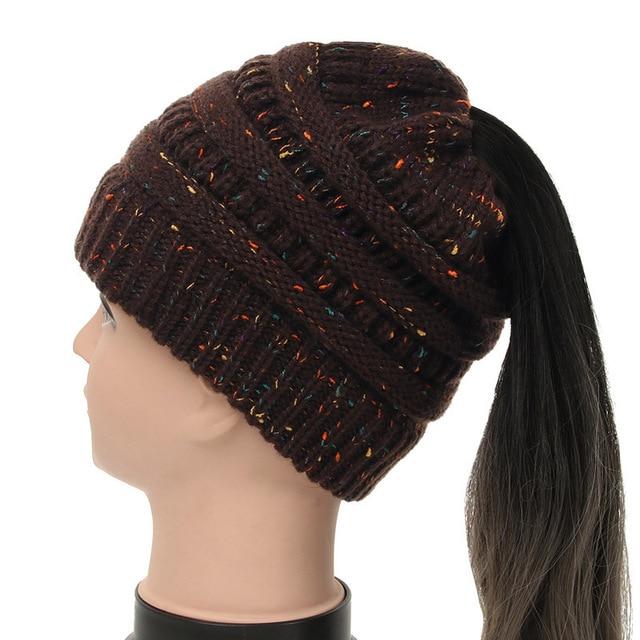 Soft Knit Ponytail Beanie