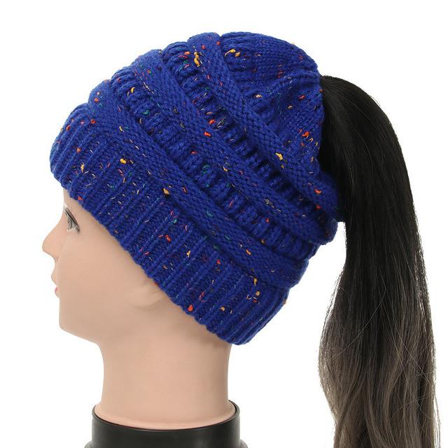 Soft Knit Ponytail Beanie