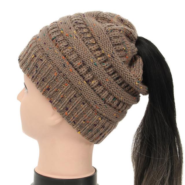 Soft Knit Ponytail Beanie