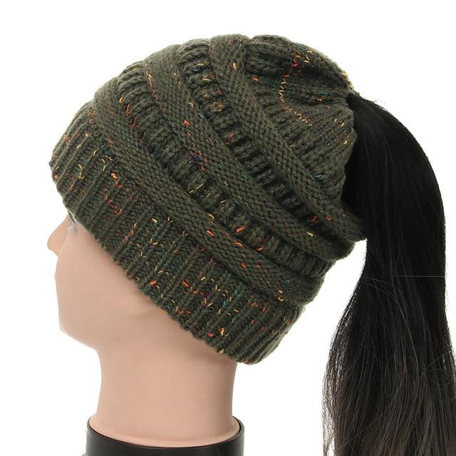 Soft Knit Ponytail Beanie