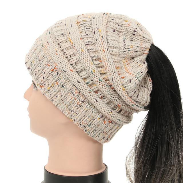 Soft Knit Ponytail Beanie