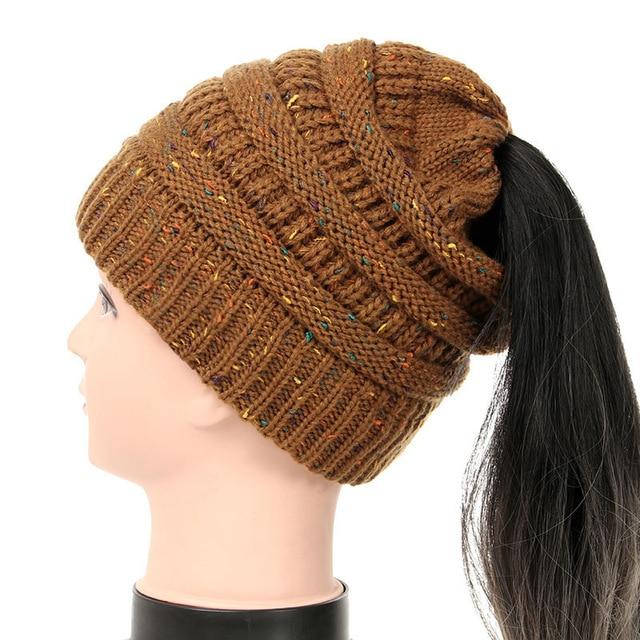 Soft Knit Ponytail Beanie