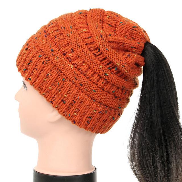 Soft Knit Ponytail Beanie