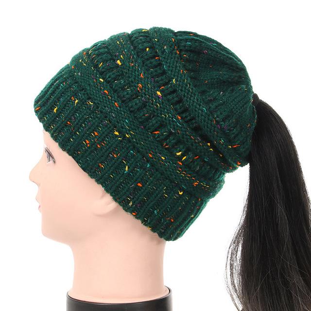 Soft Knit Ponytail Beanie