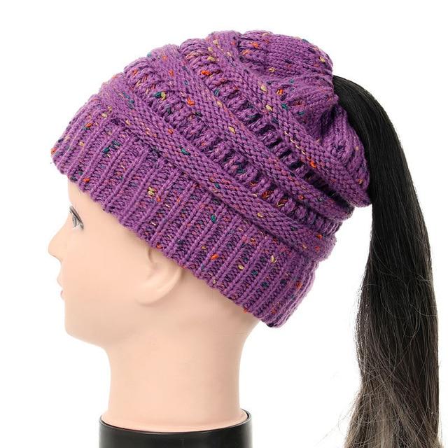 Soft Knit Ponytail Beanie